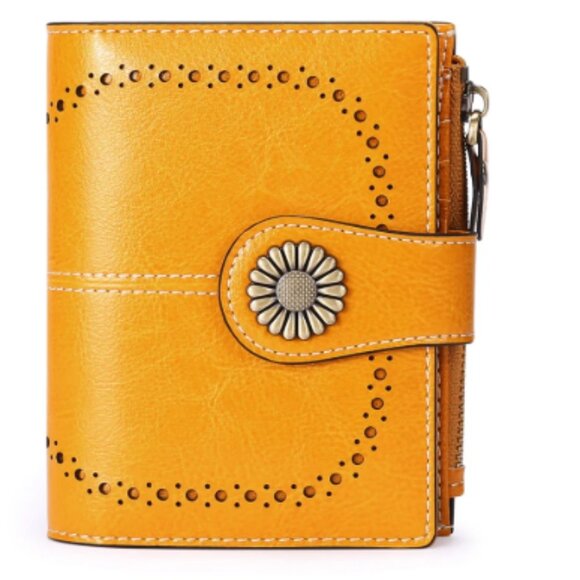 Handbags - Women Wallet Genuine Leather Bifold Purse RFID Blocking Card Holder